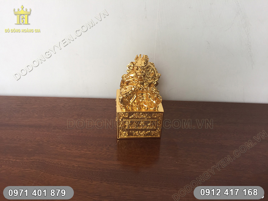 ấn rồng phong thủy d&aacute;t v&agrave;ng